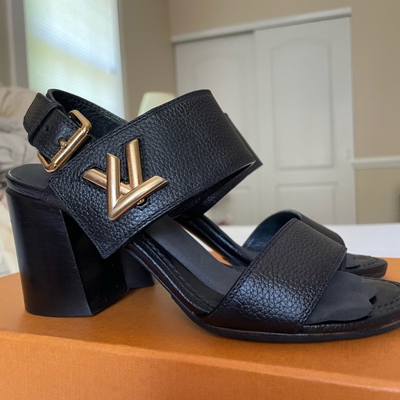 Louis Vuitton Black Block Heels, Size 34.5 - Picture 12 of 13